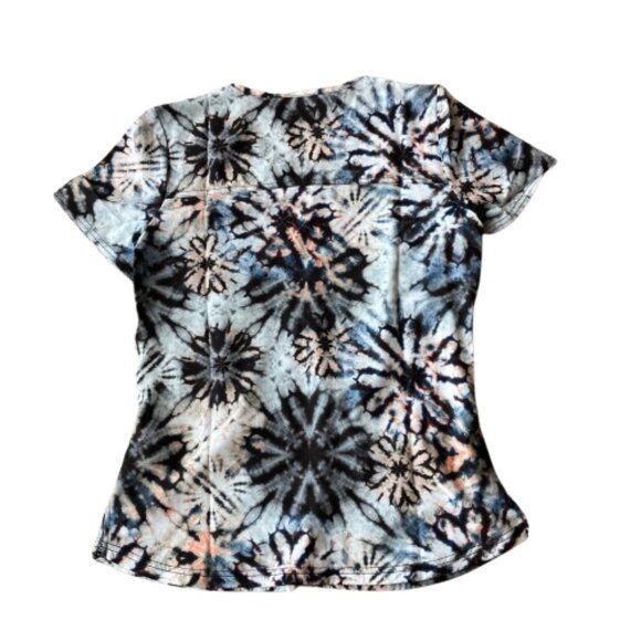 Dickies Print V-Neck Scrub Top Women's Small S Organic Tie Dye DK876 NWT - Picture 5 of 5